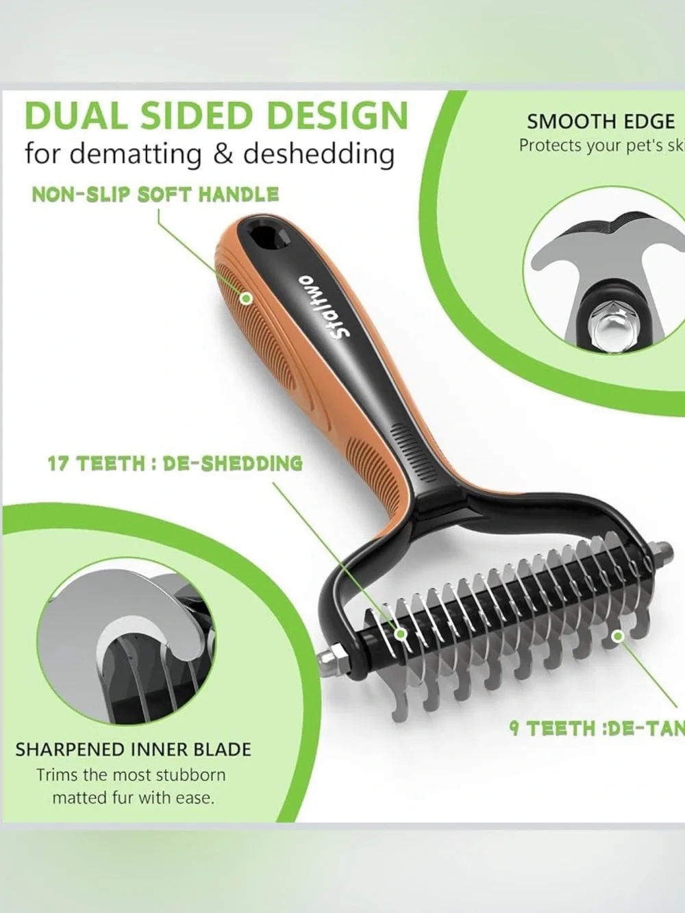 Deshedding dog brush for shedding, undercoat rake for dog and cat